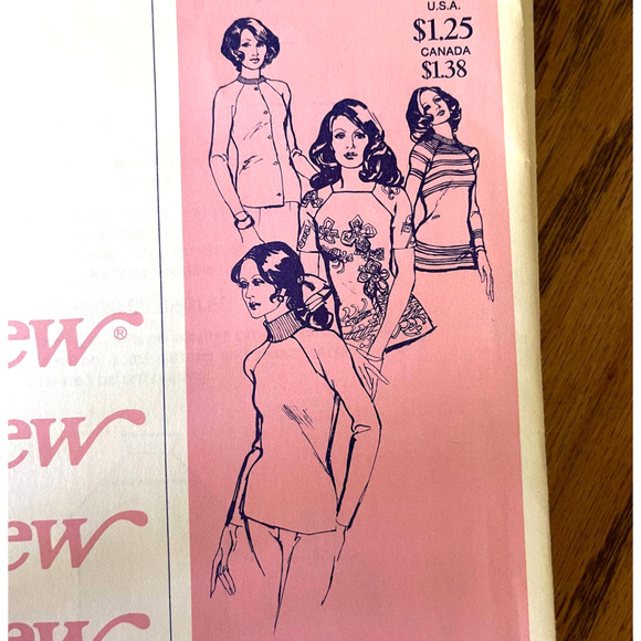 UNCUT Vintage 1970s Stretch & Sew 200 Sewing Pattern Size XXS-XXL Top & Sweater - Picture 1 of 3